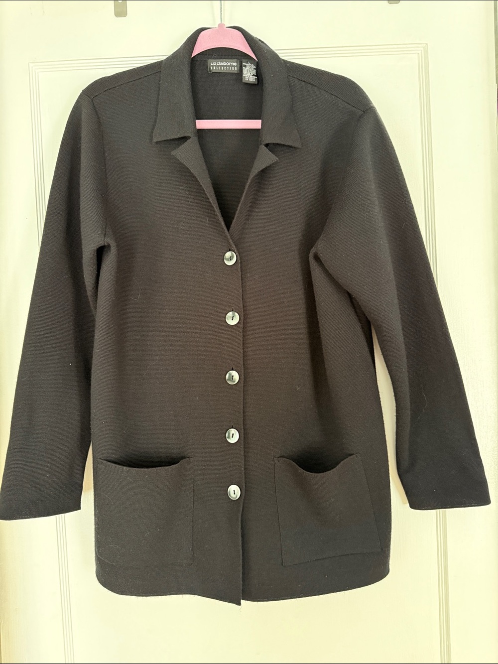 Liz Claiborne Collection Button Front Blazer in Black Like New